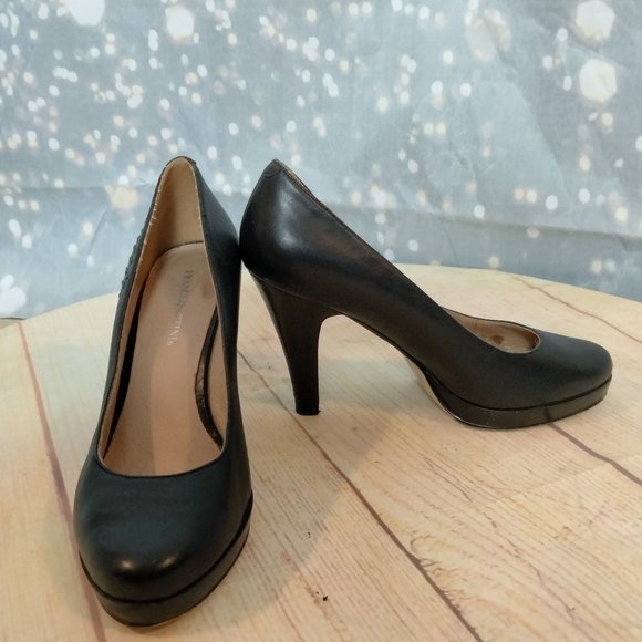 Franco Fortini studded black leather silver studding heels womens size  6 - Picture 2 of 9